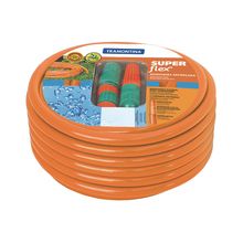 Manguera para jardín flexible y reforzada 25m color naranja 4 Acces.Tramontina