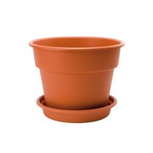 Maceta dura Kotta redonda #14 c/base Reyplast