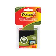 Adhesivo para colgar cuadros mediano command negro 5.4kg 6pza