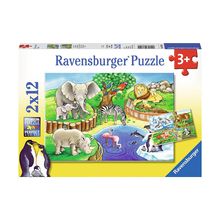 Rompecabezas animales en el zoologico 2X12pzas Ravensburger