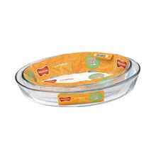 Juego de 2 fuentes ovaladas de vidrio templado Marinex