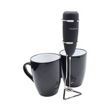 Set de batidor de leche + 2 tazas negra