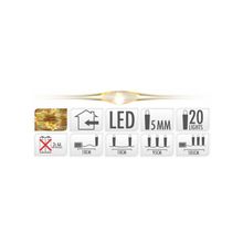 Luces LED calida en cable plateado 95cm