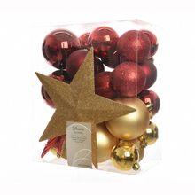 Set de esferas navideñas + estrella 33 unidades