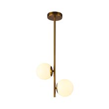 Lámpara Colgante 2 luces Dorado Vidrio 3w