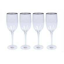Copa de vino con borde de plata 4 piezas