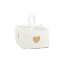 Caja Deco Corazón 9x9x6.5cm Blanco