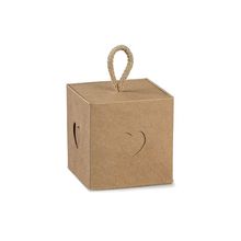 Caja Corazón 10x10x10cm Marrón