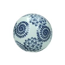 Esfera de porcelana 10cm azul blanco