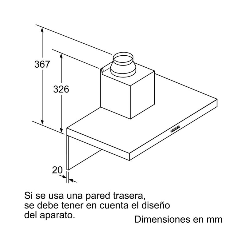 ▷ Campana decorativa de pared Bosch DWB77CM50 de 70 cm a 671 m³/h