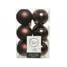 Set esferas navideña 12u D6cm Café Oscuro