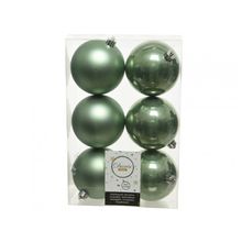 Set de 6 esferas d8cm verde salvia