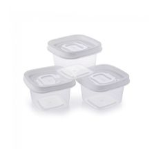 Set de recipientes cuadrados 200ml 3pzas clic.
