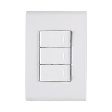 3 interruptores unipolar 10A color Blanco
