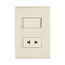1 interruptor unipolar + 1 toma 2p universal