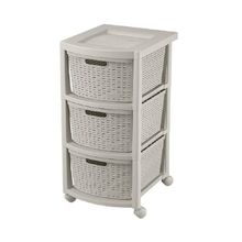 Cajonera rattan 3 niveles taupe Rimax