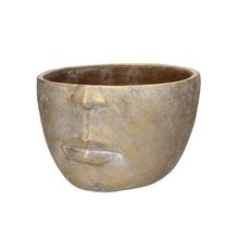Maceta face concreto dorado 28.5x28.5x18cm
