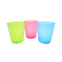 Vaso plástico multicolor 3pzas