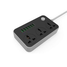 Regleta 3 enchufes, 6usb,2.4a, 2m