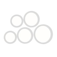 Set de espejos circular borde Plateado 5 piezas