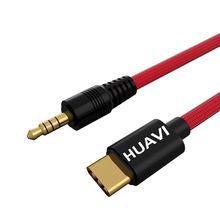 Cable auxiliar H-A1 entrada tipo C 1 metro tela Huavi