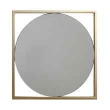 Espejo circular marco cuadrado Dorado 62cm