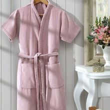 Bata de Baño adulto manga corta talla P Rosa