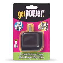 Adaptador de pared 2.4a AC USB Negro