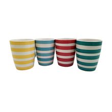 Set de 4 mugs cerámica diseño Rayas