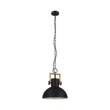 Lámpara Colgante LUBENHAM metal madera Negro E27 1x28w