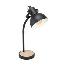 Lámpara de Escritorio LUBENHAM metal madera Negro E27 1x28w
