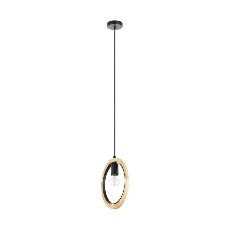 L-mpara-Colgante-BASILDON-metal-madera-Negro-E27-1x40w-2-36101