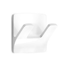 Colgador adhesivo 2 ganchos plastico 60x65mm blanco