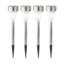 Set Lámpara Solar LED Acero Luz cálida 27.5cm Hat