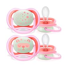 Set 2 chupete ultra air nocturno niña 6-18m