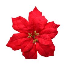 Flor de pascua roja con clip 16x3cm