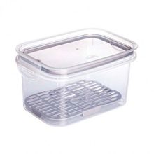Recipiente rect con escurridor 1.2l gris