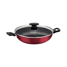 Wok con Tapa de vidrio LORETO 28cm Rojo