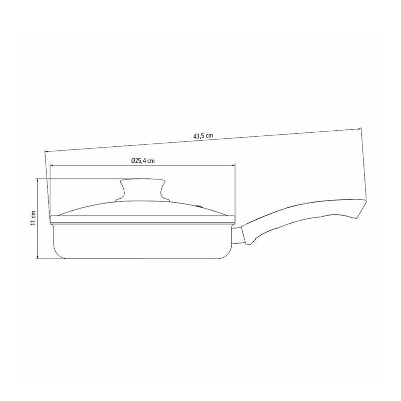 SARTEN RECTA ANTIADHERENTE CON TAPA 24 CM. PARIS U