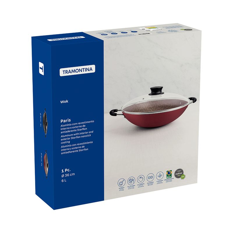 Sartén Wok Antiadherente de Acero Inoxidable 32cm House Of The Rey