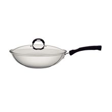 Sartén Inox Wok Solar 28cm con tapa vidrio
