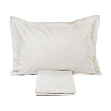 Juego de Sabanas 400h algodón 1 1/2 plazas Beige Light Gray