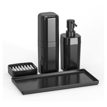 Set menaje de Baño 4 piezas Negro Splash