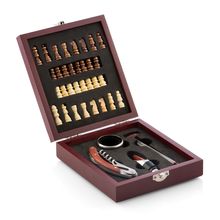 Set de 37 pzas accesorios para vino y ajedrez