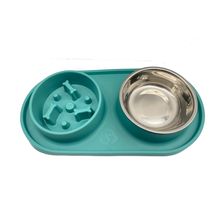 Plato para perro de acero inoxidable verde