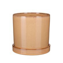 Maceta decorativa ocre con base 20x21 cm inger