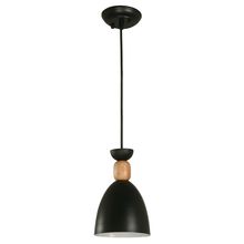 Lámpara Colgante Madera/Acero 1 luz E27 40w Negro