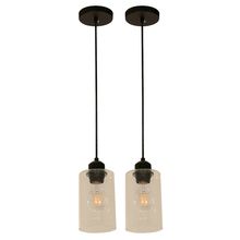 Lámpara Colgante par Vidrio/Metal 1 luz E27 40w Negro