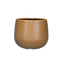 Maceta decorativa redonda ocre 16x18 cm Gabriel