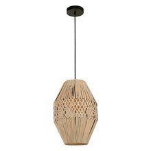 Lámpara Colgante Rattan/Metal 28cm 1 luz E27 40w Negro